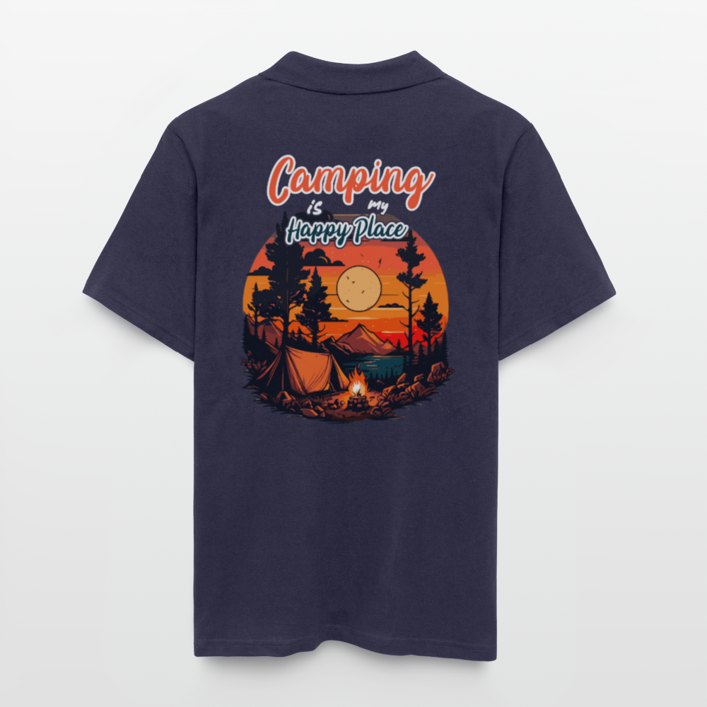CAMPING IS MY HAPPY PLACE | Männer Poloshirt - Navy