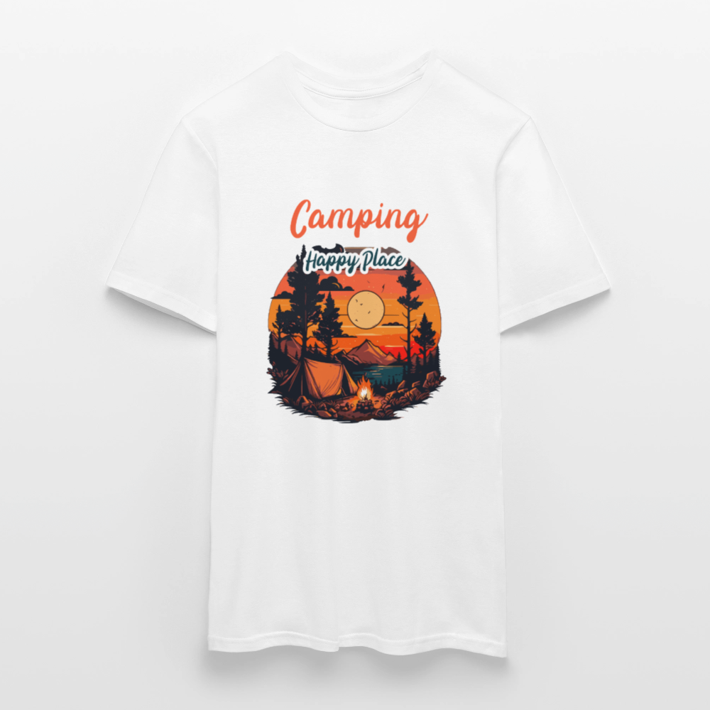 CAMPING IS MY HAPPY PLACE | Männer T-Shirt - Weiß
