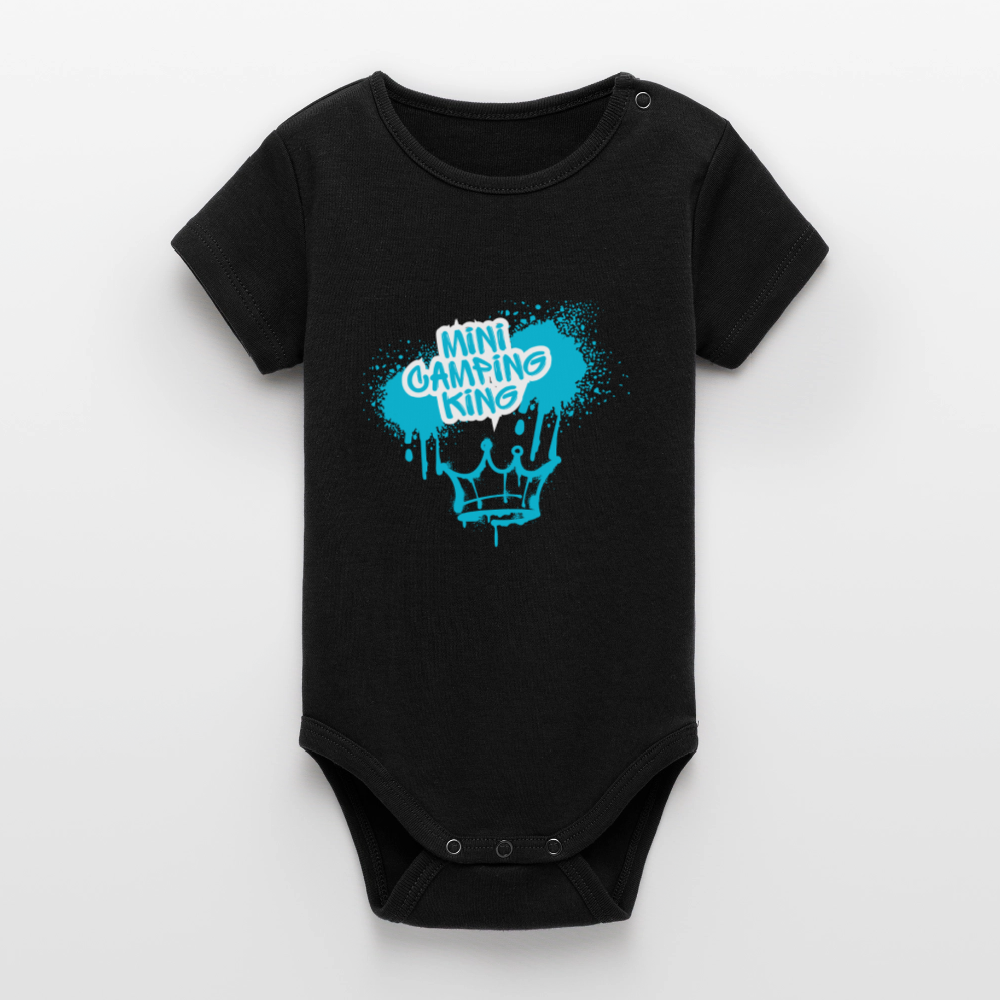 MINI CAMPING KING | Stanley/Stella Baby Bio Kurzarm-Body - Schwarz