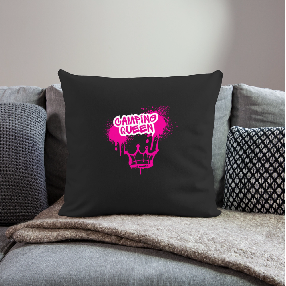 CAMPING QUEEN | Sofakissenbezug 44 x 44 cm - Schwarz