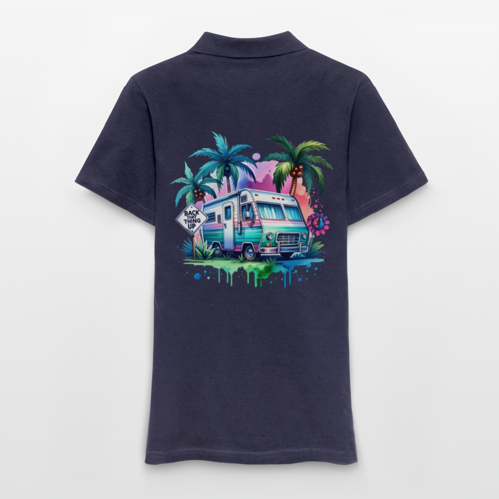 Wohnmobil unter Palmen | Frauen Polo Shirt - Navy