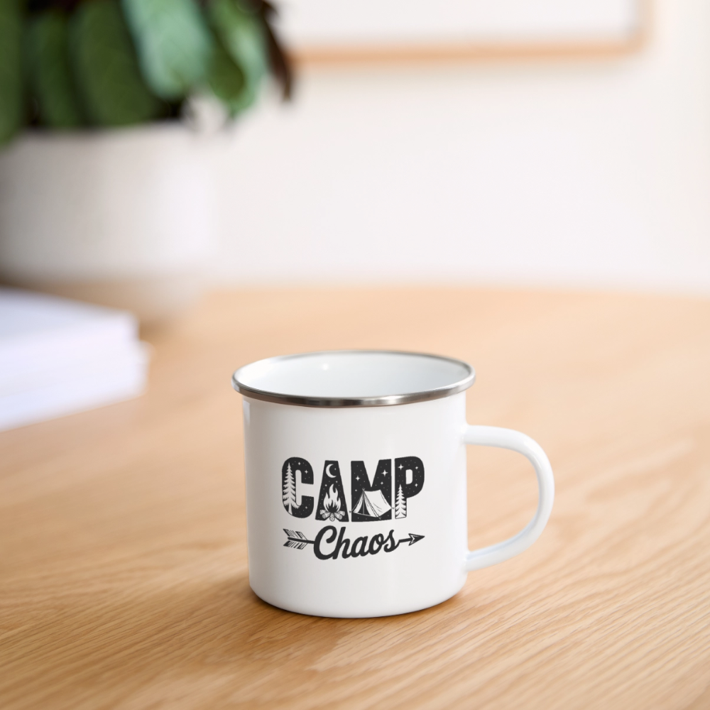 CAMP CHAOS | Emaille-Tasse - Weiß