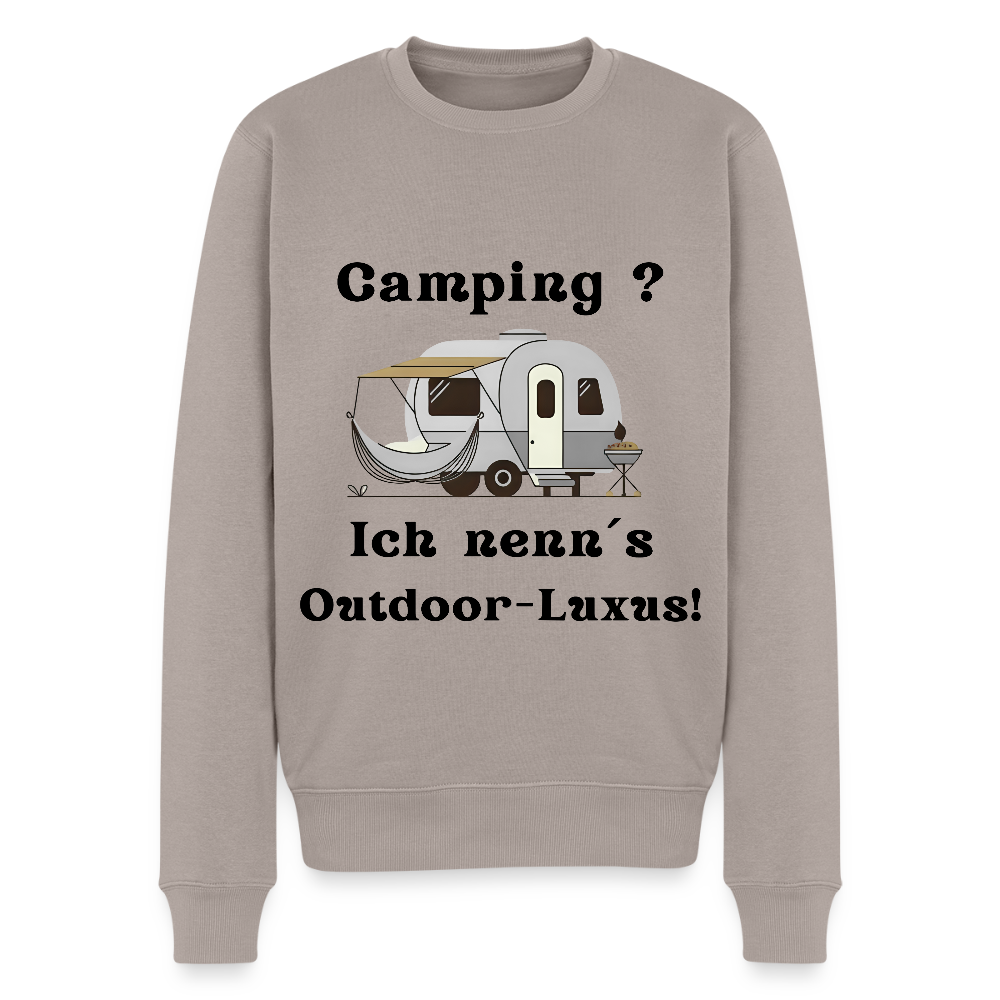 Camping? ich nenn´s Outdoor - Luxus | Männer Premium Pullover - Taupe
