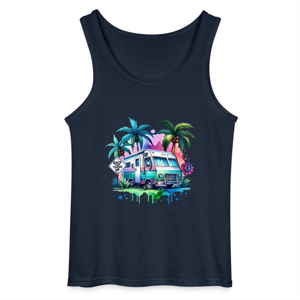 Wohnmobil unter Palmen | Gildan Männer Tank Top - Navy