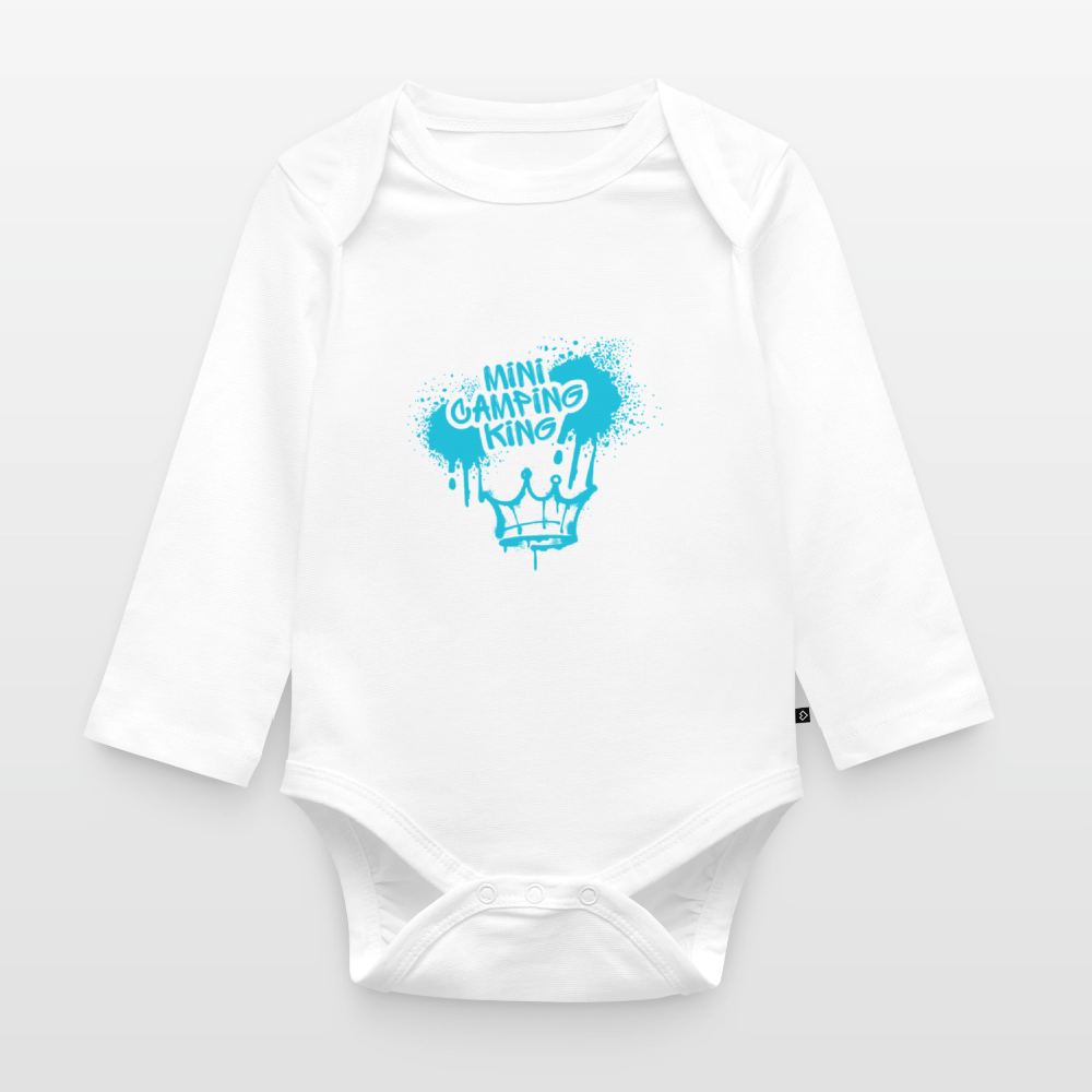 MINI CAMPING KING | Baby Bio-Langarm-Body - Weiß