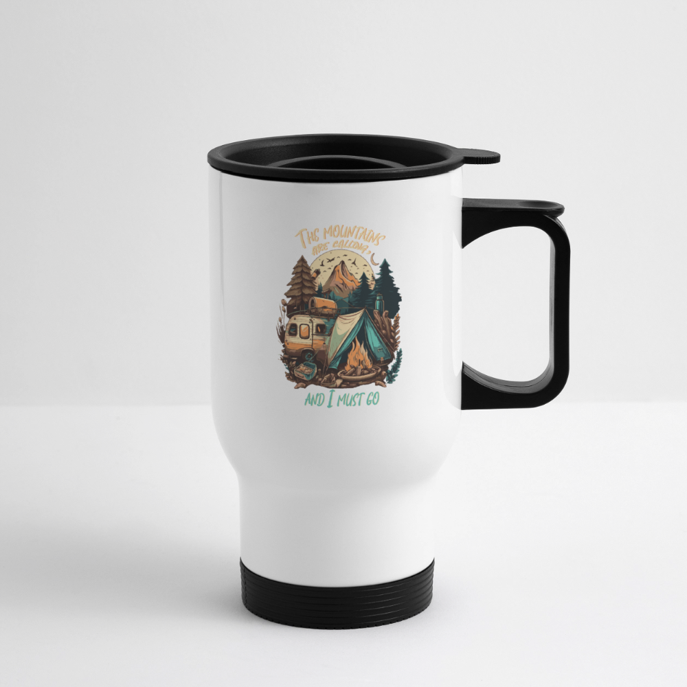 THE MOUNTAINS ARE CALLING | Thermobecher - Weiß