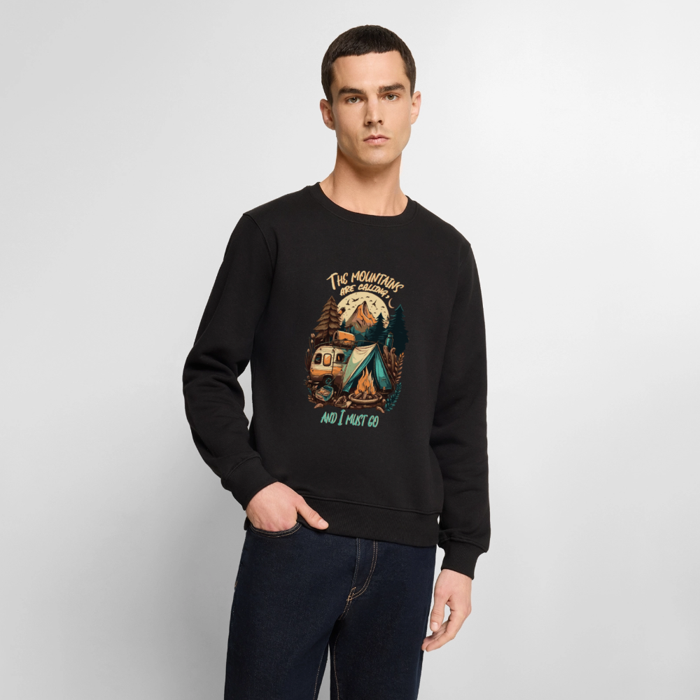 THE MOUNTAINS ARE CALLING | Männer Premium Pullover - Schwarz