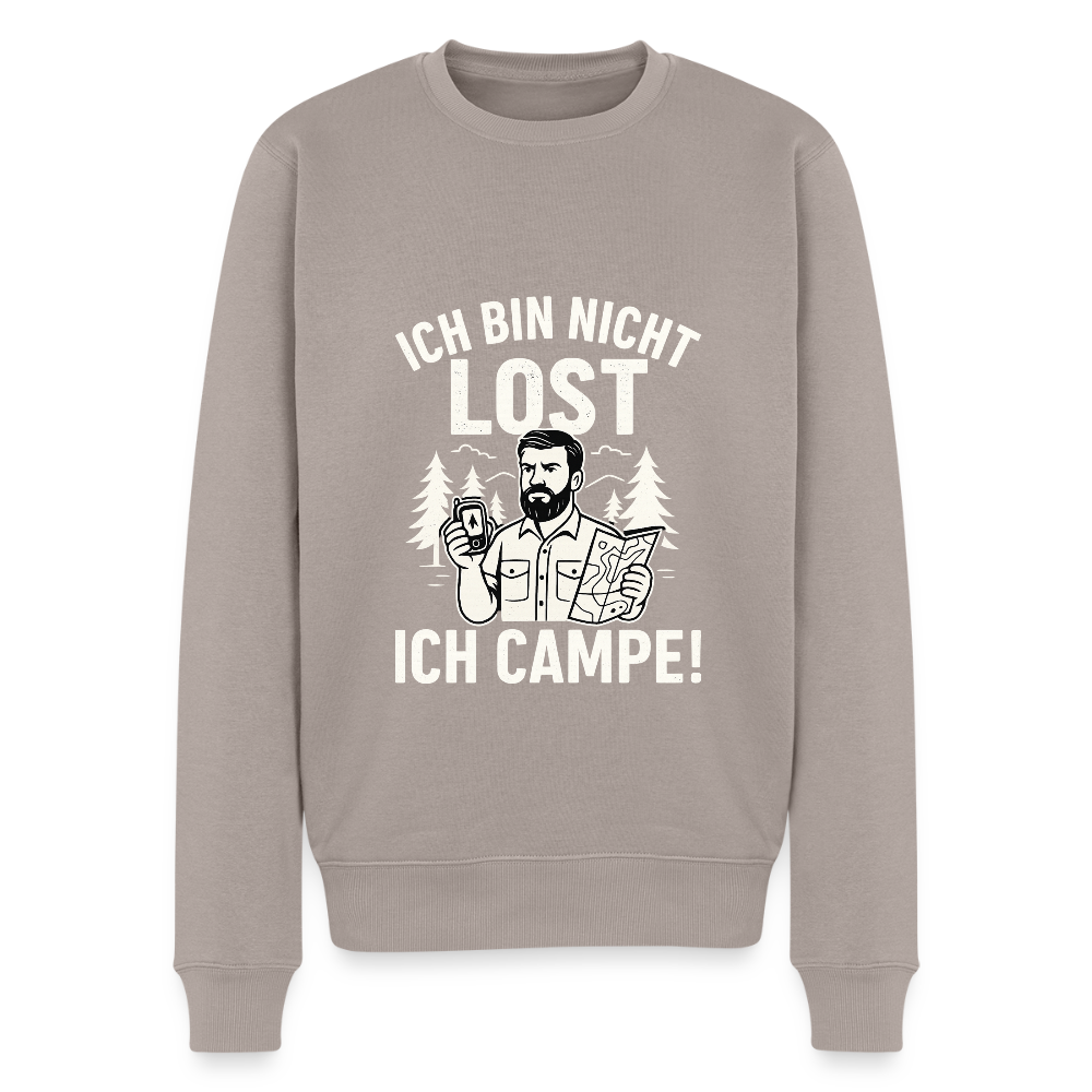 Ich bin nicht lost - ICH CAMPE! |Männer Premium Pullover - Taupe