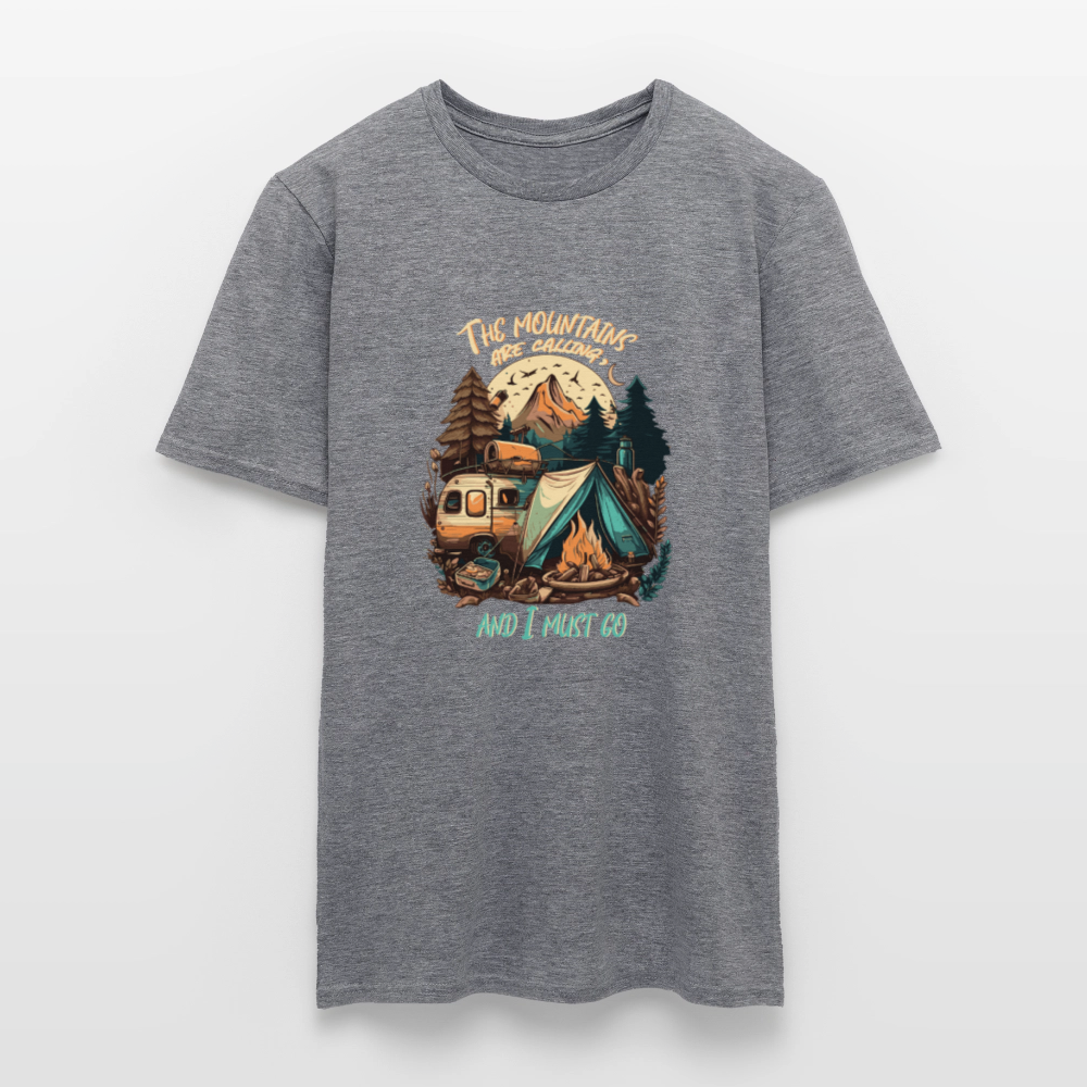 THE MOUNTAINS ARE CALLING | Männer T-Shirt - Graphit meliert