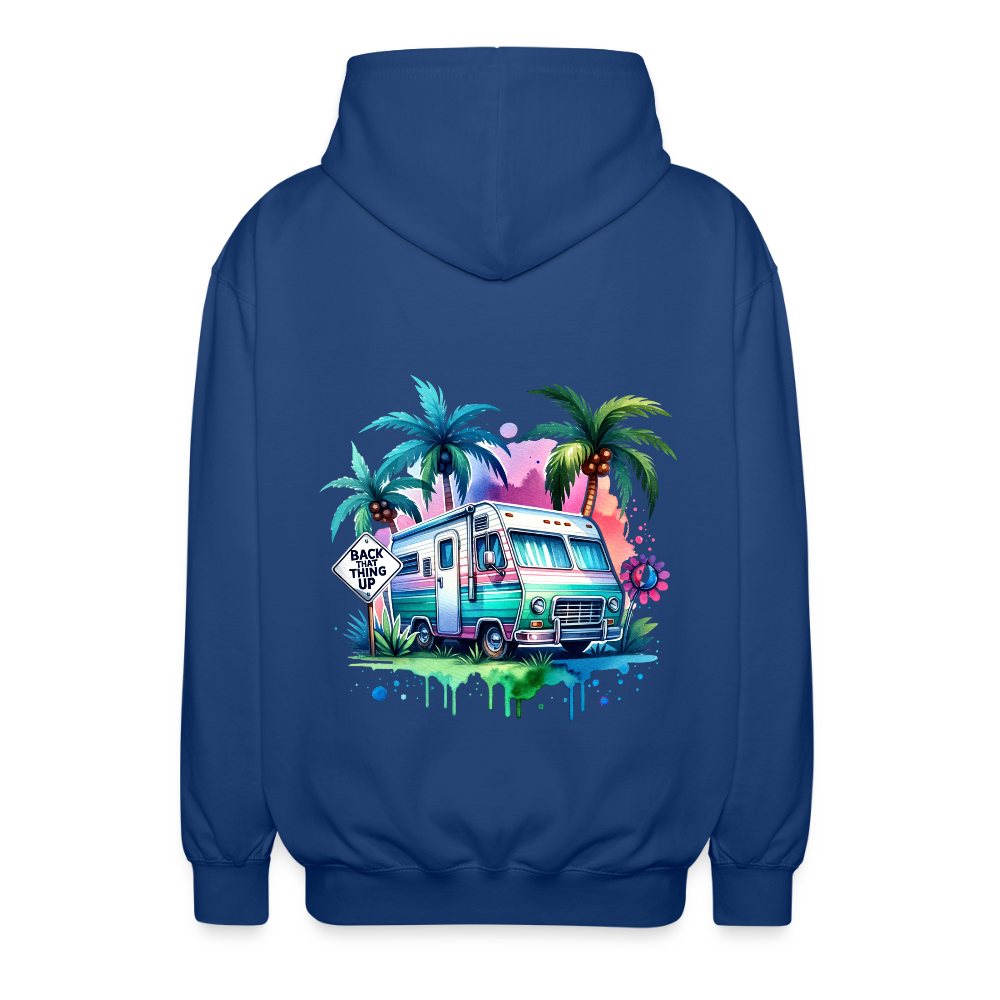 Wohnmobil unter Palmen | Unisex Kapuzenjacke - Royalblau