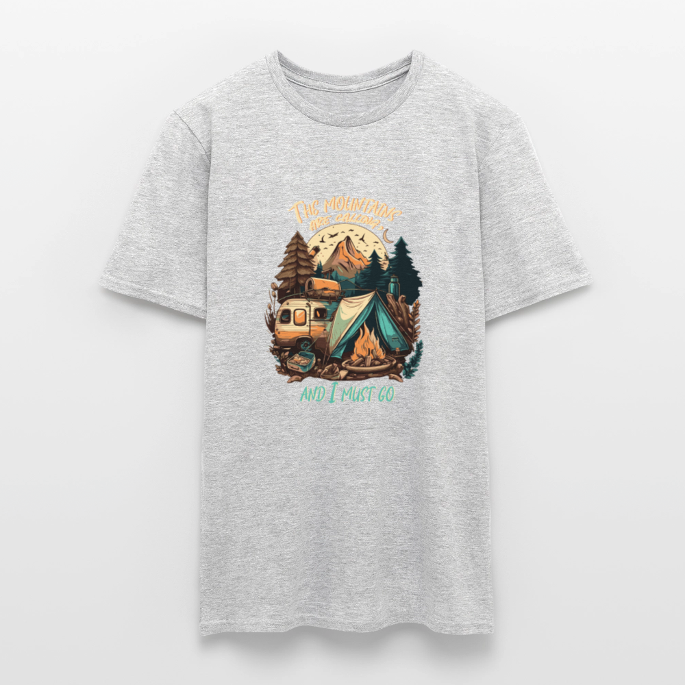 THE MOUNTAINS ARE CALLING | Männer T-Shirt - Grau meliert