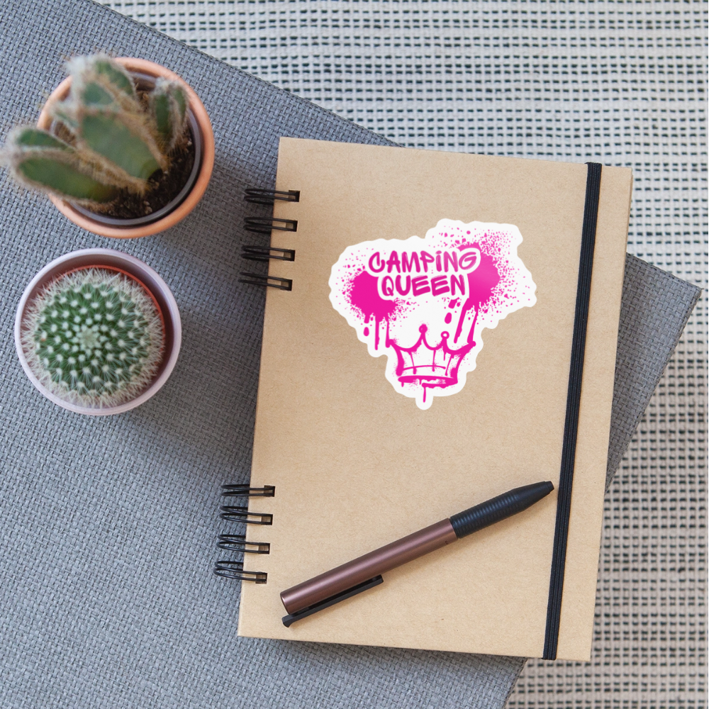 CAMPING QUEEN | Sticker - Weiß glänzend