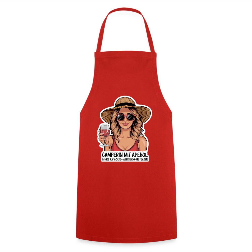 Camperin mit Aperol | Kochschürze - Rot