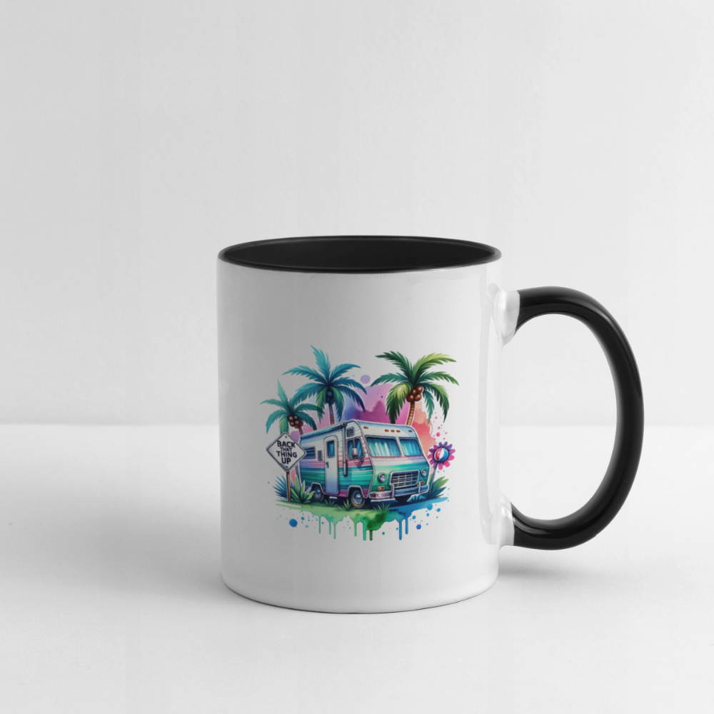 Wohnmobil unter Palmen | Tasse zweifarbig - Weiß/Schwarz