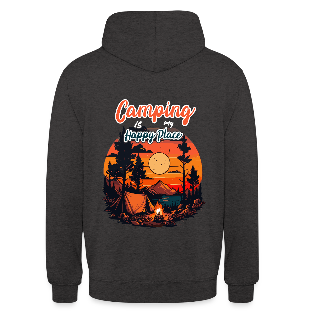 CAMPING IS MY HAPPY PLACE | Unisex Hoodie - Anthrazit