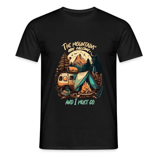 THE MOUNTAINS ARE CALLING | Männer T-Shirt - Schwarz