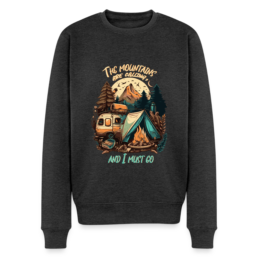 THE MOUNTAINS ARE CALLING | Männer Premium Pullover - Anthrazit meliert
