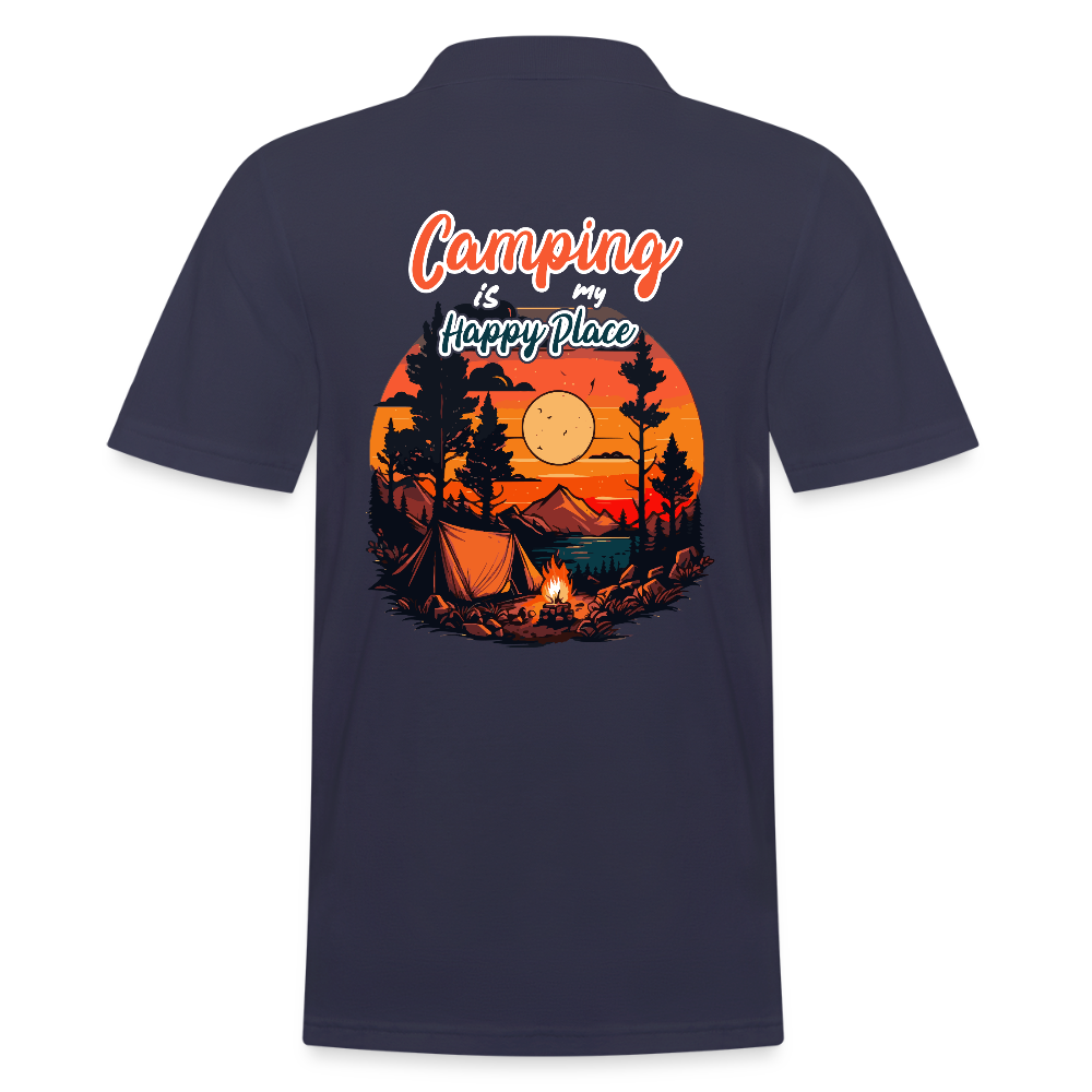 CAMPING IS MY HAPPY PLACE | Männer Poloshirt - Navy