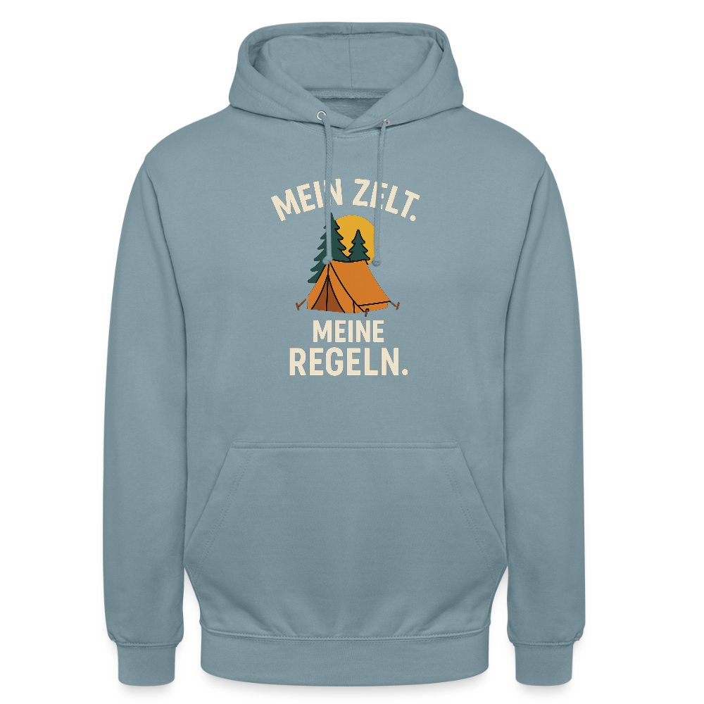 Mein Zelt. Meine Regeln | Unisex Hoodie - Nebelblau