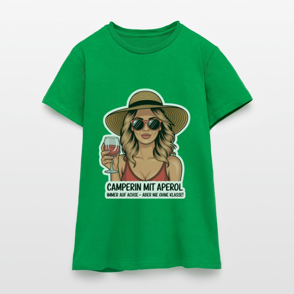Camperin mit Aperol I Frauen T-Shirt - Kelly Green