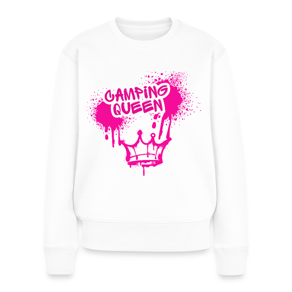 CAMPING QUEEN | Frauen Premium Pullover - Weiß