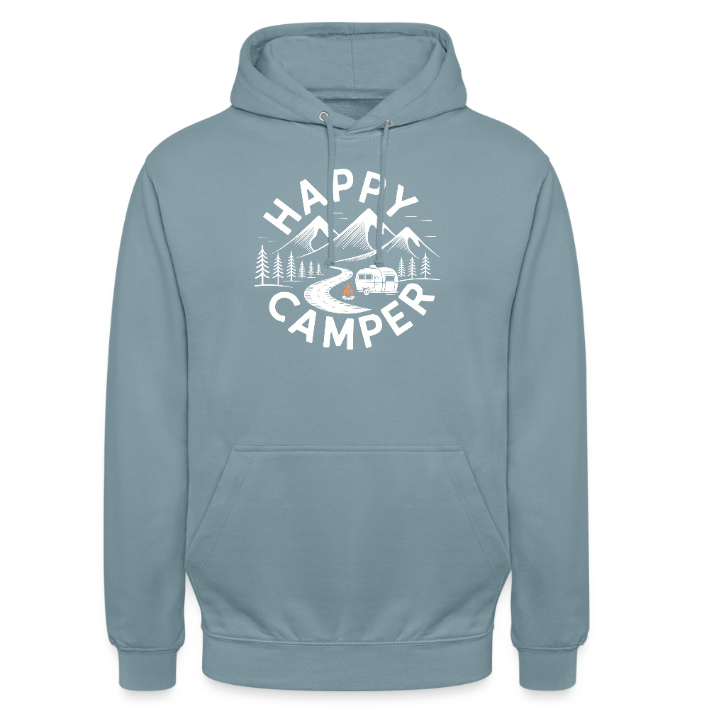 HAPPY CAMPER | Unisex Hoodie - Nebelblau