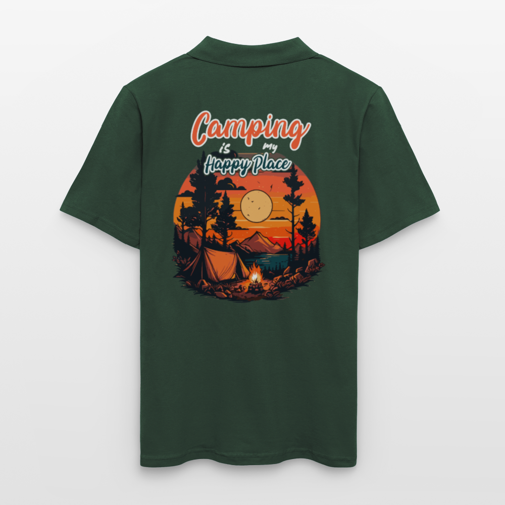CAMPING IS MY HAPPY PLACE | Männer Poloshirt - Tannengrün