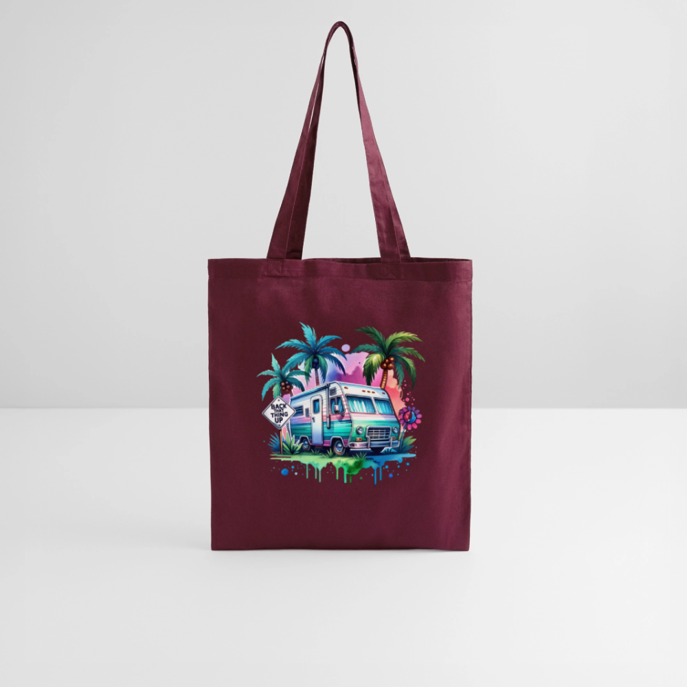 Wohnmobil unter Palmen | Stoffbeutel - Burgunderrot