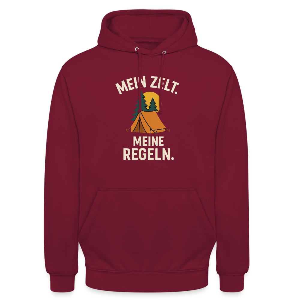 Mein Zelt. Meine Regeln | Unisex Hoodie - Bordeaux