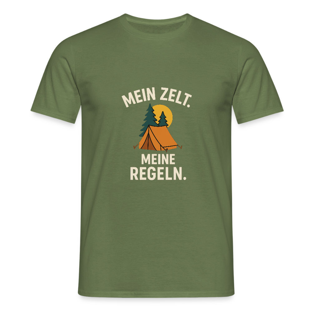 Mein Zelt. Meine Regeln. | Männer T-Shirt - Militärgrün