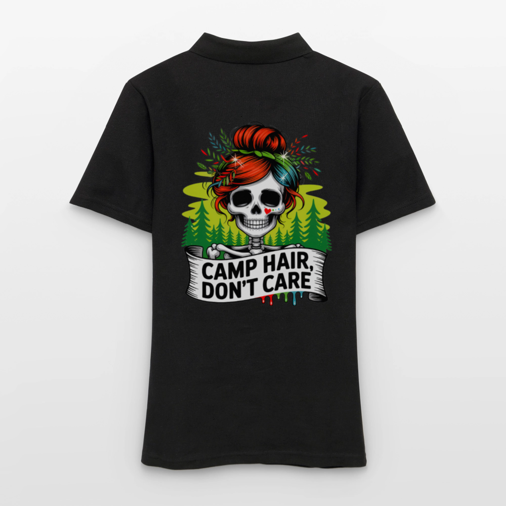 CAMP HAIR, DON´T CARE | Frauen Polo Shirt - Schwarz