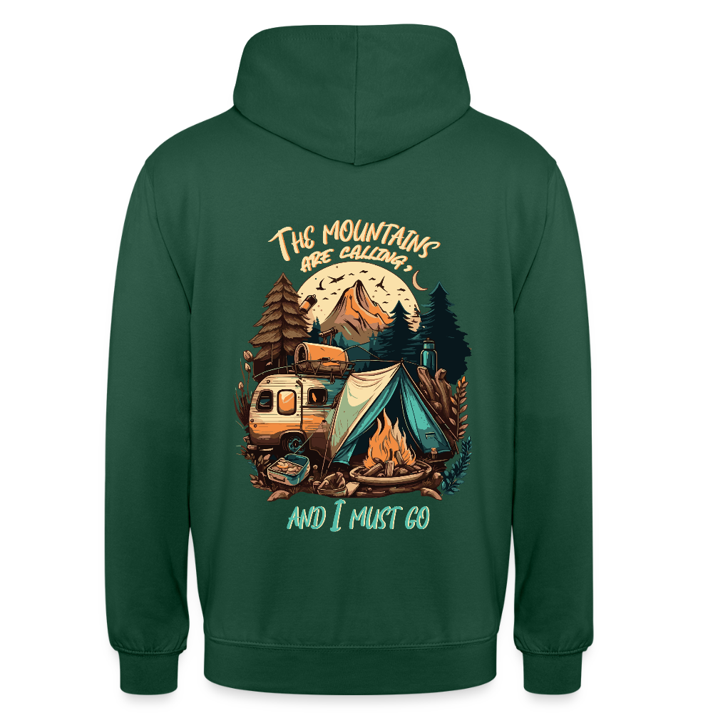 THE MOUNTAINS ARE CALLING | Unisex Hoodie - Flaschengrün