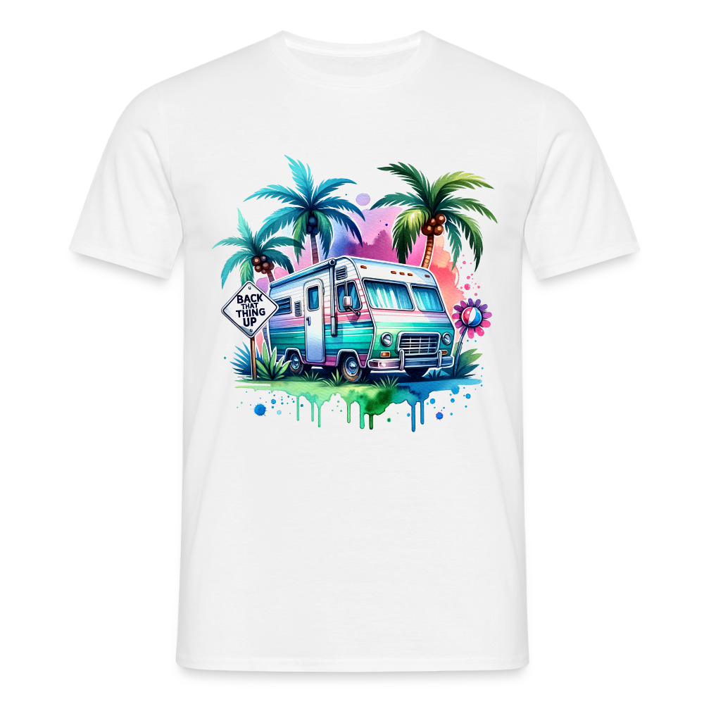 Wohnmobil unter Palmen | Männer T-Shirt - Weiß