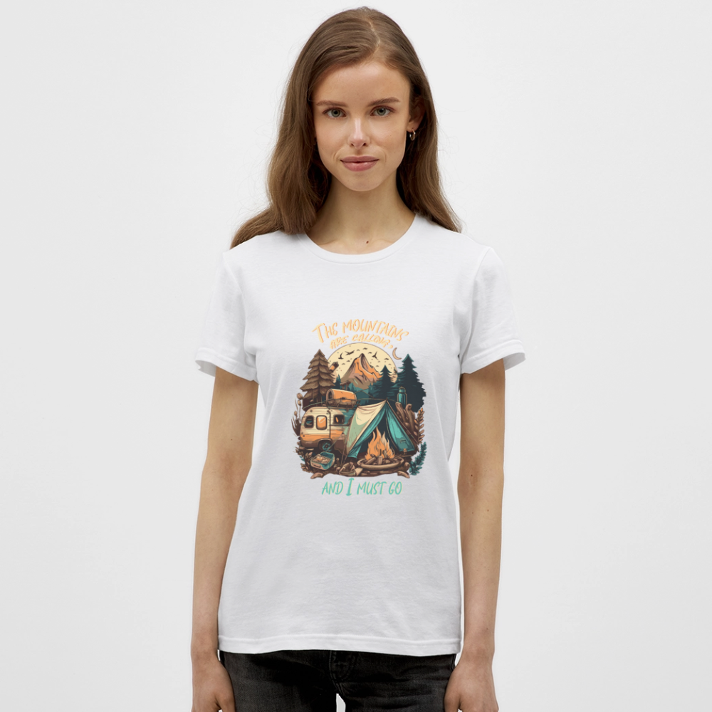 THE MOUNTAINS ARE CALLING | Frauen T-Shirt - Weiß