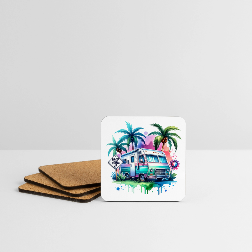 Wohnmobil unter Palmen | Untersetzer (4er-Set) - Weiß