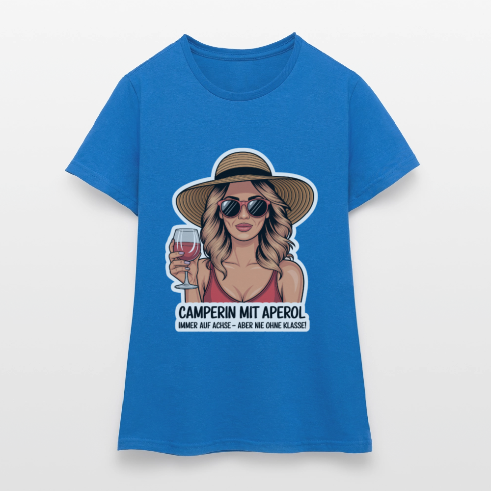 Camperin mit Aperol I Frauen T-Shirt - Royalblau