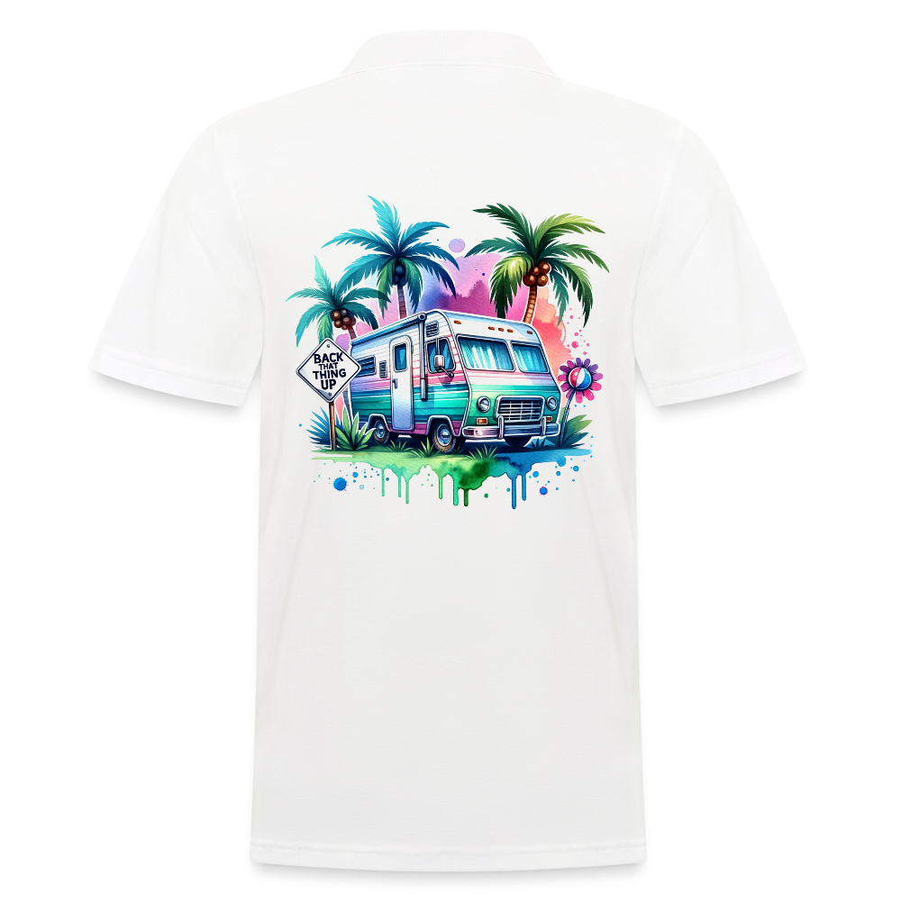 Wohnmobil unter Palmen | Männer Poloshirt - Weiß