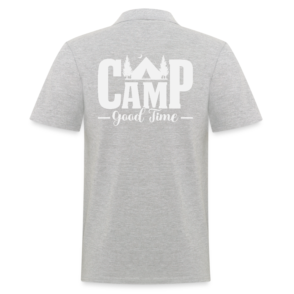 CAMP -GOOD TIME- | Männer Poloshirt - Grau meliert