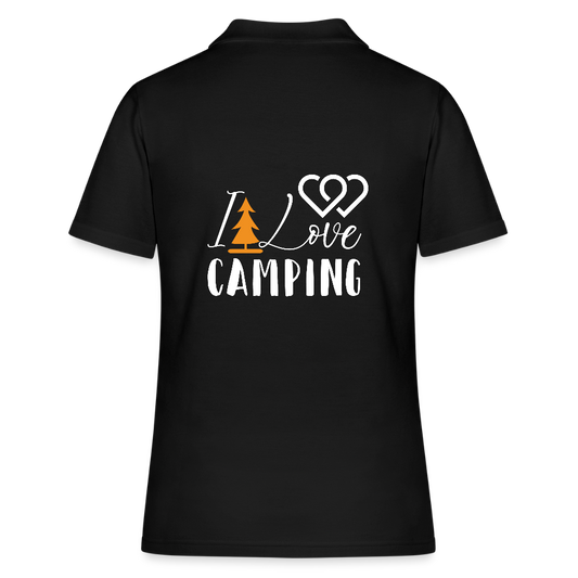 I LOVE CAMPING | Frauen Polo Shirt - Schwarz