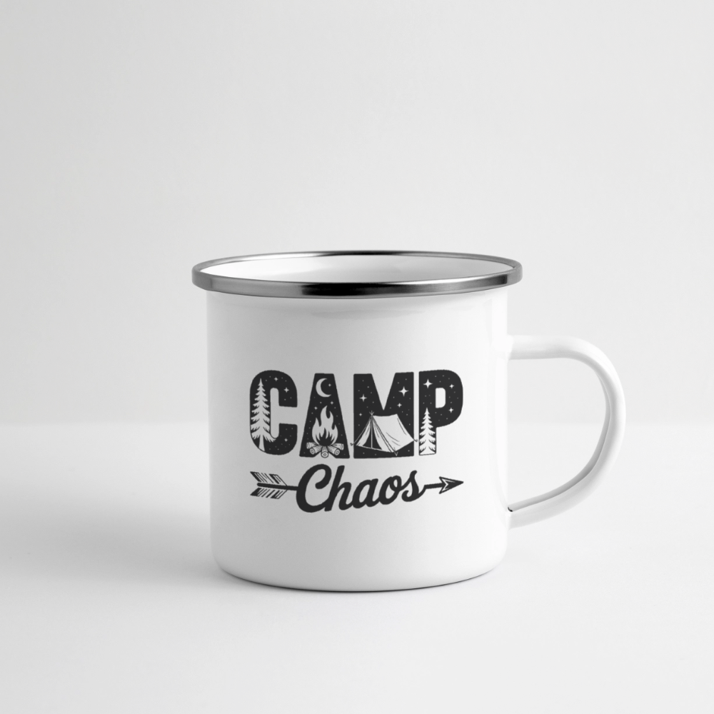 CAMP CHAOS | Emaille-Tasse - Weiß