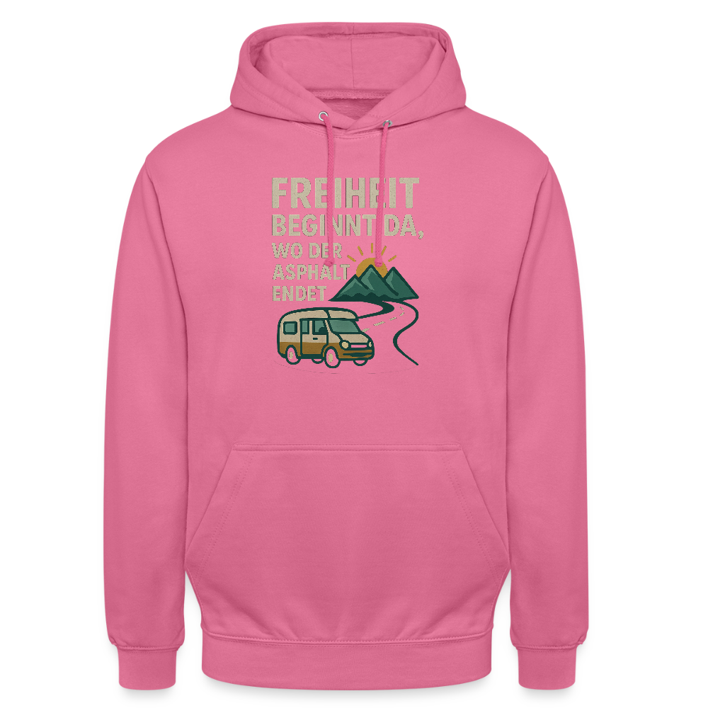 Freiheit beginnt da, wo der Asphalt endet | Unisex Hoodie - Pink
