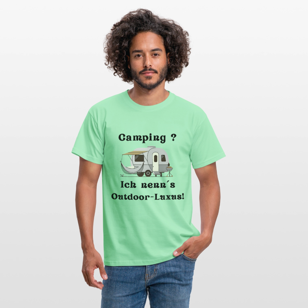 Camping? Ich nenn´s Outdoor - Luxus! | Männer T-Shirt - Mintgrün