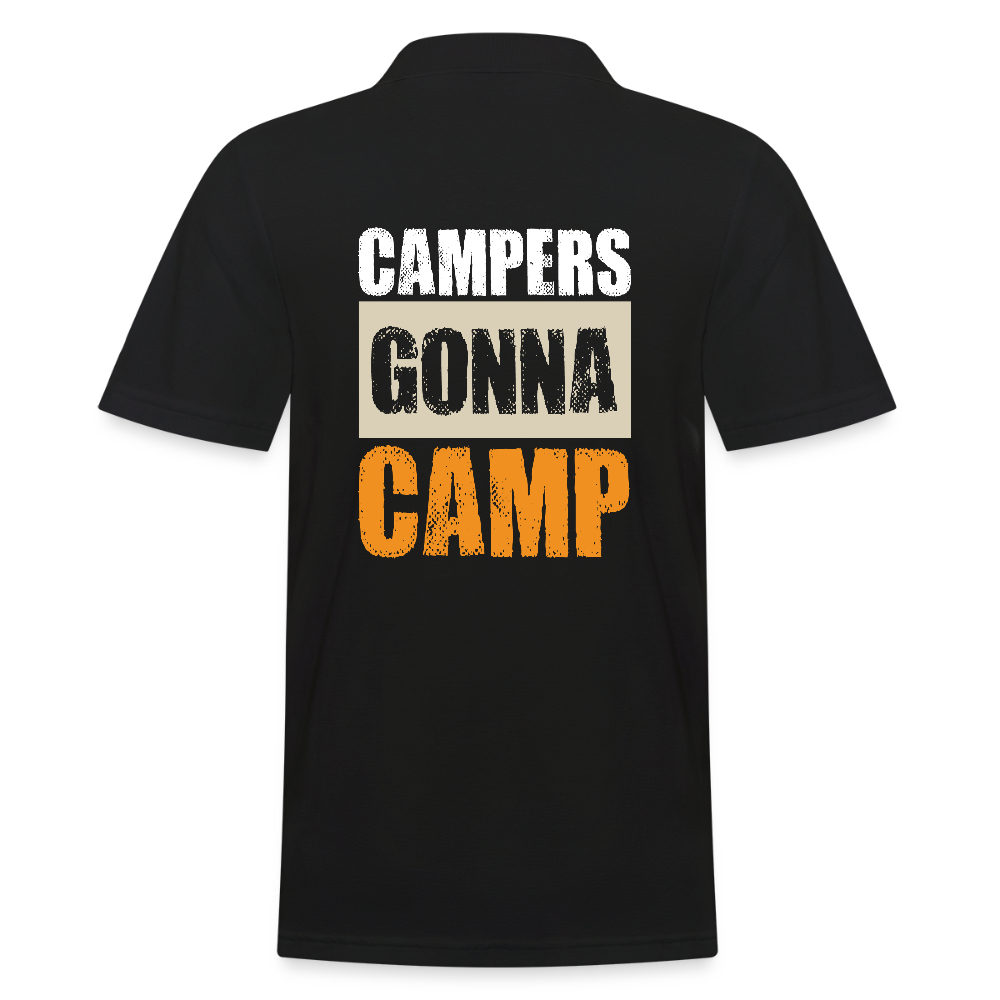 CAMPERS GONNA CAMP | Männer Poloshirt - Schwarz
