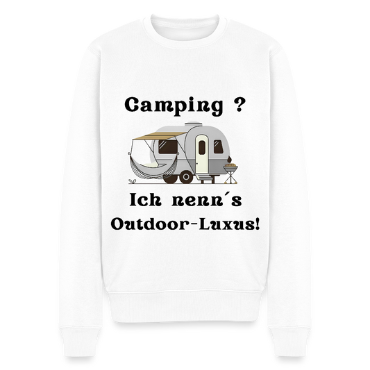 Camping? ich nenn´s Outdoor - Luxus | Männer Premium Pullover - Weiß