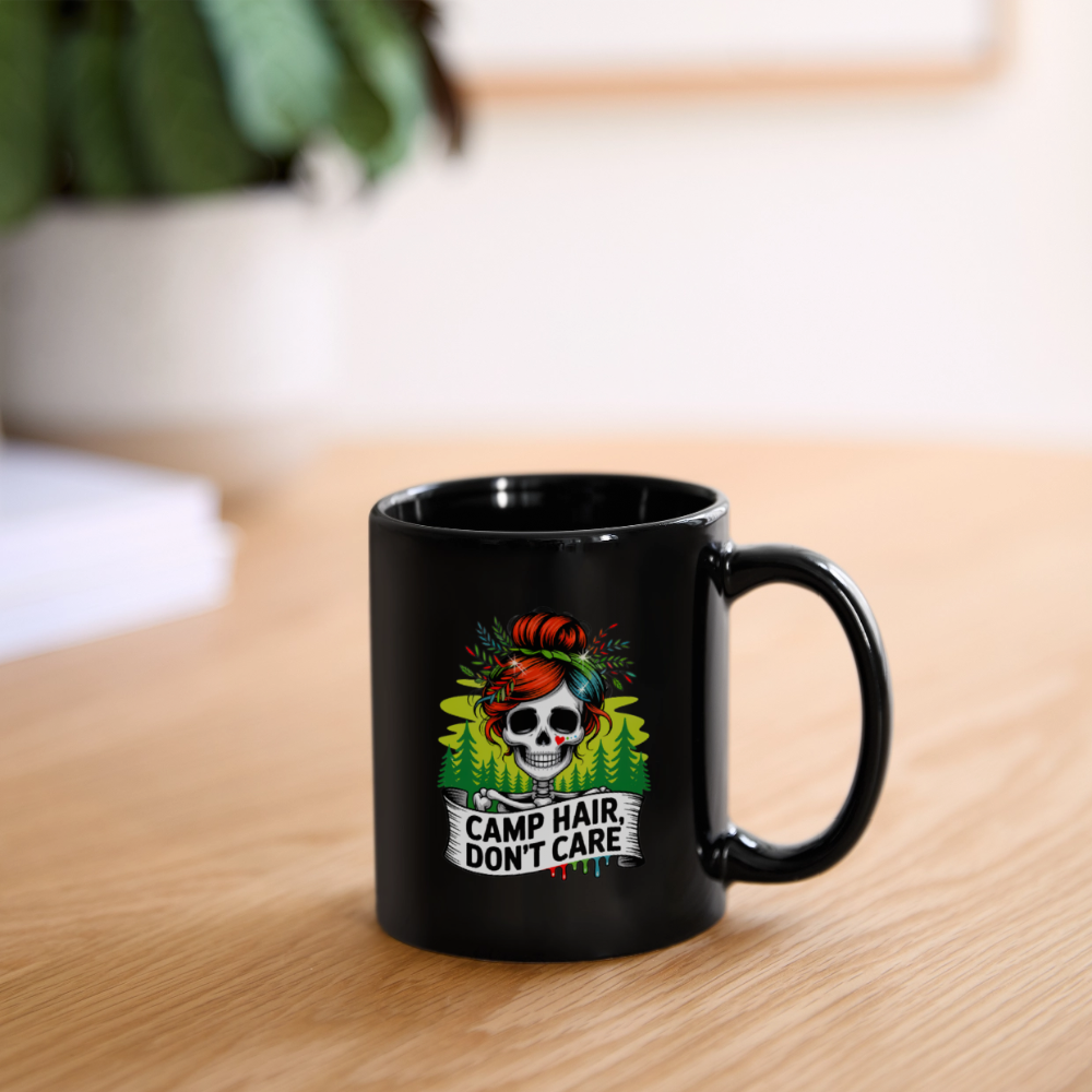 CAMP HAIR, DON´T CARE |Tasse einfarbig - Schwarz