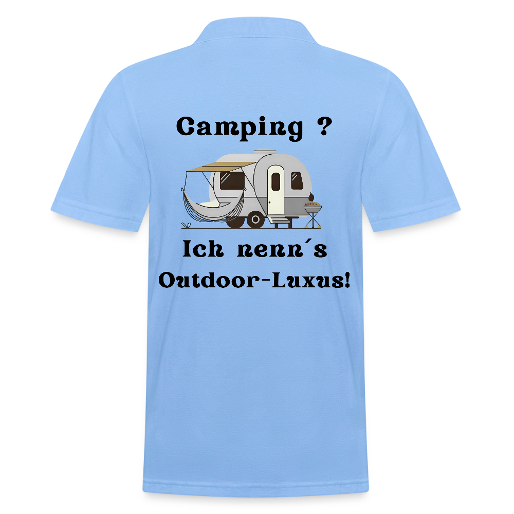Camping? Ich nenn´s Outdoor - Luxus! | Männer Poloshirt - Himmelblau