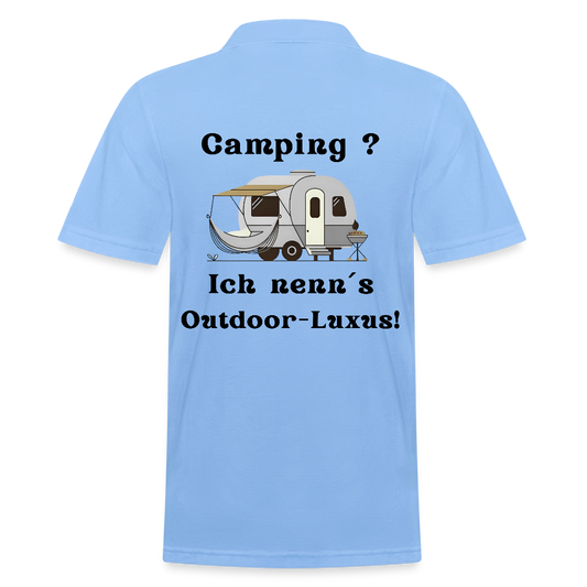 Camping? Ich nenn´s Outdoor - Luxus! | Männer Poloshirt - Himmelblau