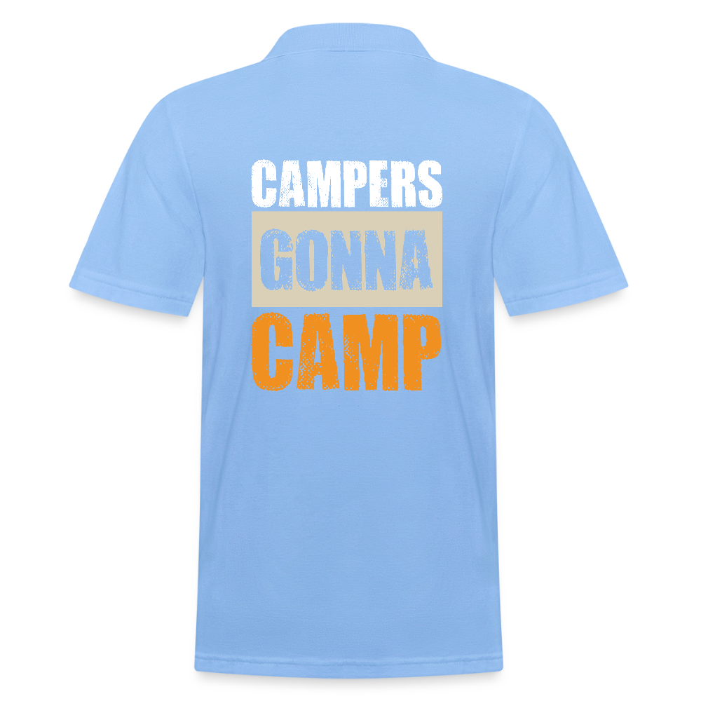 CAMPERS GONNA CAMP | Männer Poloshirt - Himmelblau