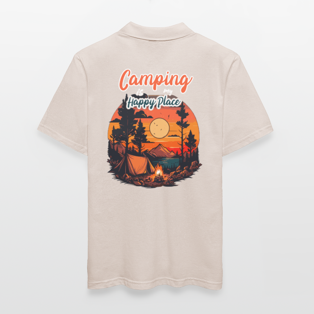 CAMPING IS MY HAPPY PLACE | Männer Poloshirt - Beige