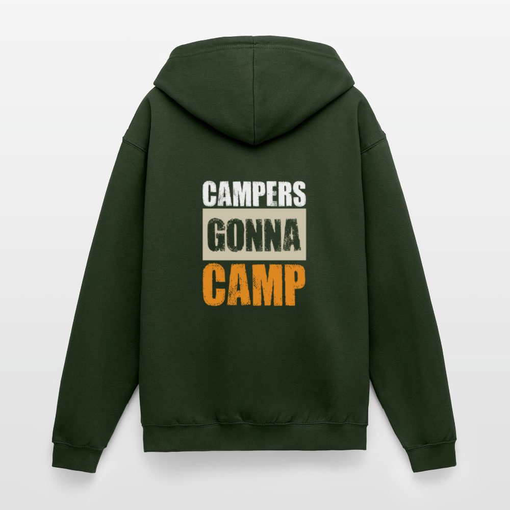 CAMPERS GONNA CAMP | Unisex Kapuzenjacke - Forstgrün 